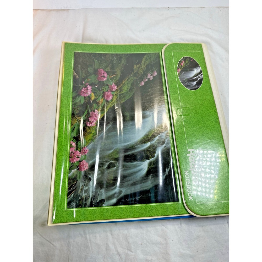 1983 Mead Trapper Keeper NOS MINT w/ Cardboard Ad Flap Waterfall Pink Laurel - Picture 2 of 16